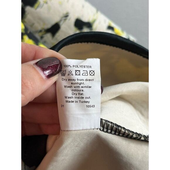 River Island Abstract Printed Peplum Scuba Neoprene Bodycon Dress US 4 UK 8 - Picture 12 of 12